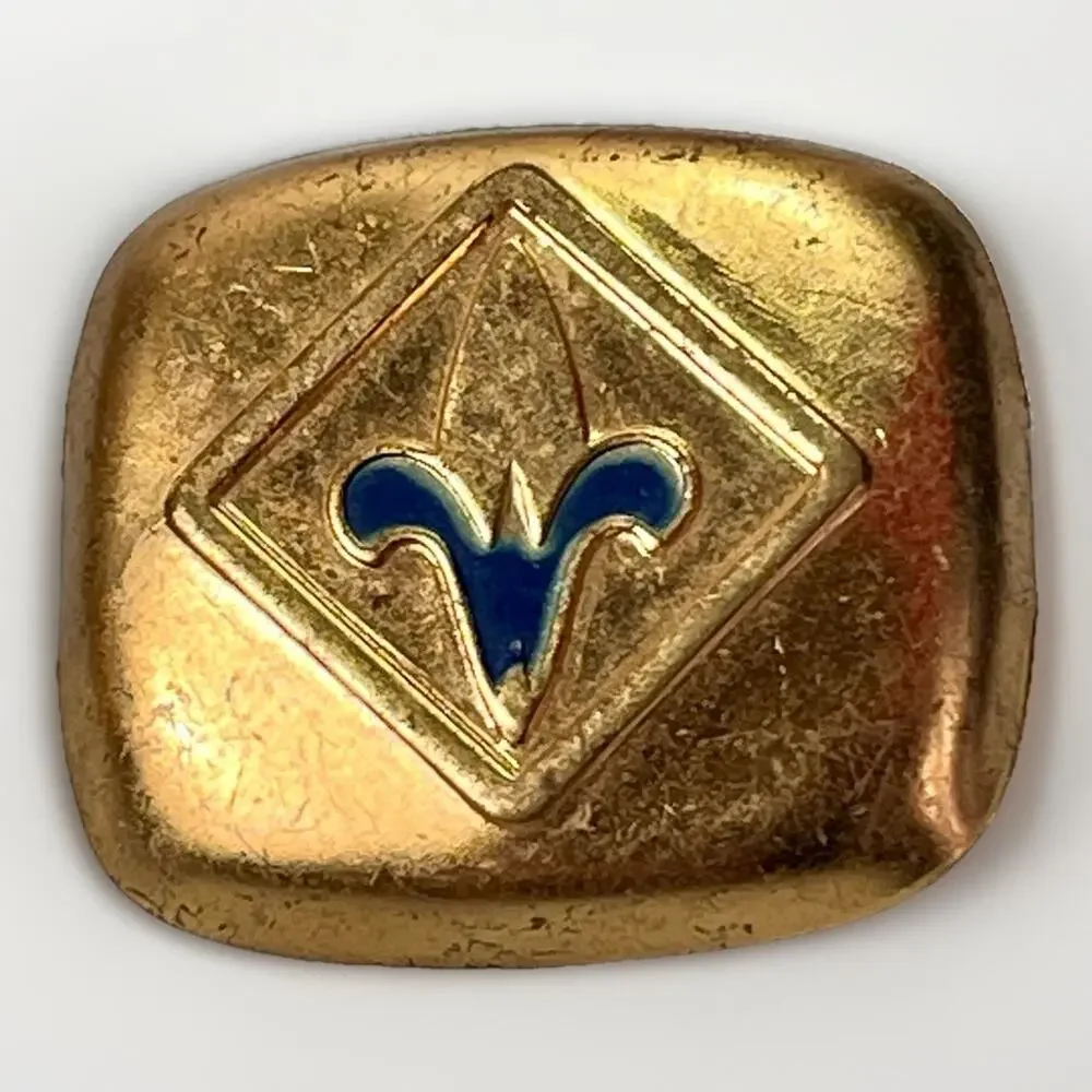 Scout Webelos Scarf Tie Clip Neckerchief Slide Boy Scouts VTG Gold Tone